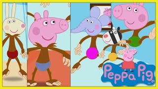 Peppa Pig Cinco macaquinhos pulando na cama em Português [upl. by Lesslie464]