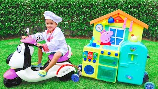 Child Vlad play Toy Cafe on Wheels  Funny stories for kids [upl. by Finnegan817]