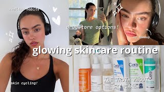 2023 skincare routine  GLOWY drugstore skin cycling [upl. by Ahseem273]