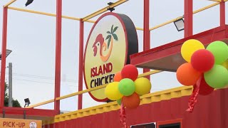 Island Chicken Opens New DriveThru Location [upl. by Ahsimek]