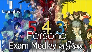 Persona 3 4 amp 5 Exam Medley  Piano Arrangement Performance  Synthesia  Sheet Music [upl. by Freddie]