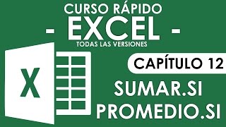 Curso Excel  Capitulo 12 Funciones SumarSi y PromedioSi Condicionales [upl. by Elka]