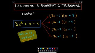 ❖ Factoring Trinomials A quadratic Trinomial by Trial and Error ❖ [upl. by Hannaoj]