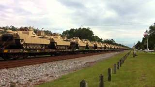 CSX Military Train in FolkstonGA 962011 [upl. by Ecyarg]