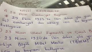 MİLLİ BAYRAMLAR VE DİNİ BAYRAMLAR KONU ANLATIMI [upl. by Jagir]