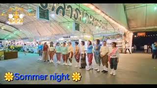 Summer night cha cha KruNOM Leelawadee PowerGold plus linedance Samchai Hatyai [upl. by Eziechiele]