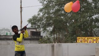 Today we burst ten balloons with the help of air gun Review Video  Hindi Video Sen Technical [upl. by Sewoll]