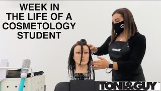 A WEEK IN THE LIFE OF A COSMETOLOGY STUDENT  ToniampGuy Hairdressing Academy [upl. by Eitsrik]