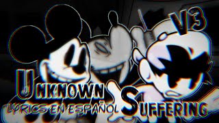 UNKNOWN SUFFERING V3 LYRICS en Español  FNF Wednesday Infidelity  RandomGuy [upl. by Stokes540]