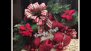 Plaid amp Burlap Christmas Wreath [upl. by Outhe]