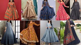 New lawn long frock designs 2023  anarkali plain frocks [upl. by Learsiy]