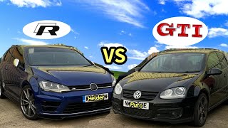 VW Golf R vs VW Golf GTI Demos uns miminhos no GTI [upl. by Goldie]