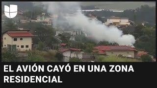 Un avión con 62 personas a bordo se estrella en Brasil primeras imágenes de la tragedia [upl. by Ahsemaj846]