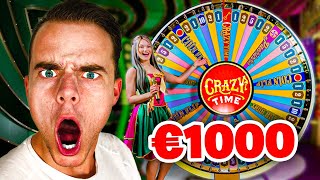 €100 naar €1000 GOKKEN in CRAZY TIME GROTE WIN [upl. by Aicnarf533]