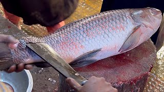 Amazing Big Rohu Fish Cutting Skills In Fish Market Bangladesh  Fish Cutting Skills [upl. by Delfine]