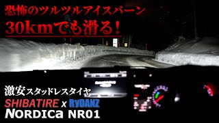 究極のアイスバーンで激安スタッドレスを試す！シバタイヤ RYDANZ NORDICA [upl. by Eseyt]