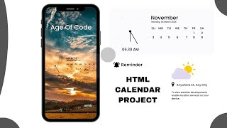 HTML Project For Beginners  HTML Calendar Project  2024 [upl. by Temple]