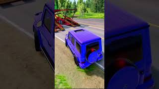 Double Flatbed Trailer Truck vs Speed bumps  Train vs Cars  Tractor vs Train  BeamNG Drive 100 [upl. by Eelta990]