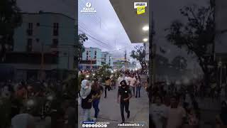 Después de derribar estatua Indio Coromoto así la trasladaron los manifestantes en Venezuela [upl. by Candyce]