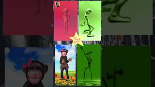 Green💚Aliens Damu Tu cosita and Siren Head amp Funny Monkey Dance shorts funnykidsvideo aliendance [upl. by Larina]