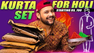 5 BEST KURTA PAJAMASET UNDER 1000 FOR  Holi  MEN on MYNTRA  Kurta Haul Review 2023  Jompers [upl. by Larue528]