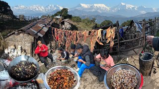 Rural Village Lake Side The Last House Goth Buff Meat Sukuti and Organic Food Makai Bhatmas Gundruk [upl. by Lupee]