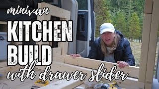 Kitchen Build  with DRAWER SLIDE  Town and Country Camper Conversion [upl. by Torr]