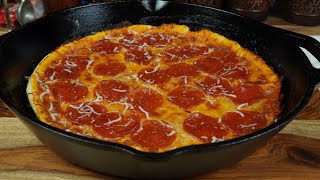 Pizza Done Easy In A Cast Iron Skillet [upl. by Luella]