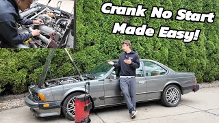 A Guide to Solving 1980s BMW Crank No Start  Reviving a BMW 635CSI After Over a Decade of Sitting [upl. by Annaxor]