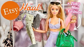 Barbie ETSY Shop Haul  ZURU Mini Fashion Unboxing  Realistic Doll Clothes amp Accessories [upl. by Nanah]