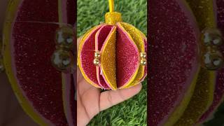 Glitter Foam Christmas Ball Ornaments Making diy crafts christmas [upl. by Mira832]