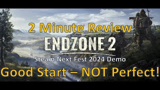 Endzone 2  2 Minute Review of Steam Next Fest Demo  Promising PostApocalyptic City Builder [upl. by Repsihw]