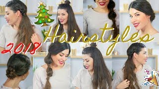 4 ACCONCIATURE FACILI E VELOCI PER NATALE E CAPODANNO 2018 ☃️🎄🎁  Adriana Spink [upl. by Nwhas469]