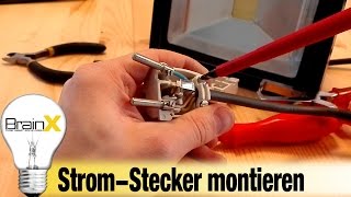 Strom Stecker anschließen montieren LED Strahler [upl. by Nessnaj]