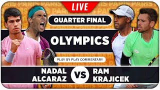 NADAL  ALCARAZ vs RAM  KRAJICEK • Paris Olympics 2024 • LIVE Tennis Play by Play Stream [upl. by Murvyn]