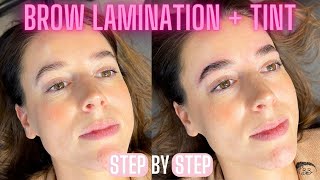 LAMINATION  BROW TINT PROCESS Step by Step using Thuya and Brow Code [upl. by Ahseei]