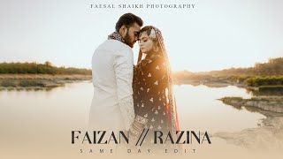 FAIZAN  RAZINA Muslim wedding highlights Nikah highlights Same day edit [upl. by Tsnre]