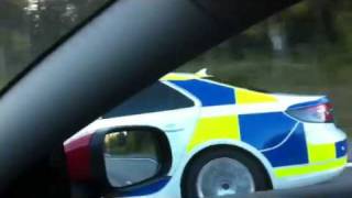 Unique Saab 95 NG 2010 Police car  on the road being overtaken [upl. by Trimble]