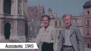 Augsburg in 1945  American troops in the city center in color and HD [upl. by Tatianas127]