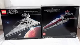 Lego Star Wars Imperial Star Destroyer Vs Venator Class Republic Attack Cruiser [upl. by Shelburne658]