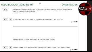 AQA GCSE Biology 2022  Paper 1 Q5 Higher Tier Past paper Questions walk through Organisation [upl. by Yelbmik]