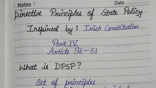 Directive Principles of State Policy Class 12th ISC Political Science [upl. by Arit540]