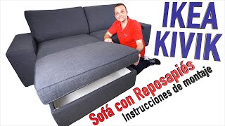 IKEA KIVIK Sofá de tres plazas con reposapiés Ikea KIVIK con almacenaje Instrucciones de montaje [upl. by Hector102]