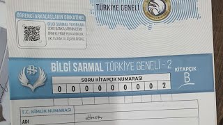 BİLGİ SARMAL TÜRKİYE GENELİ TYT2 DENEME YORUMUM yks2024 [upl. by Natsirc]