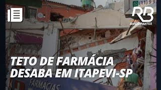 Parte da estrutura de um edifício comercial desaba em Itapevi  Manhã Bandeirantes [upl. by Alokin]