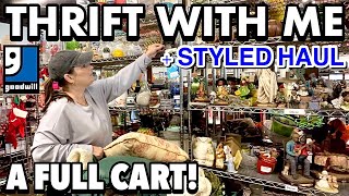 A FULL CART GOODWILL THRIFTING  THRIFT HAUL  THRIFT WITH ME FOR HOME DECOR amp MORE [upl. by Otanutrof]