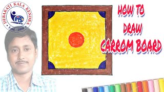 How to draw CARROM BOARD step by step NURSERY CLASS [upl. by Nylqcaj978]