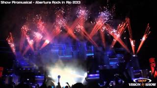 Show Piromusical Abertura Rock in Rio  Vision Show Group [upl. by Anihsak]