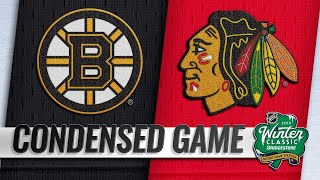 010119 Condensed Game Bruins  Blackhawks [upl. by Artenahs]