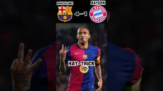 Raphinha hat trick as barcelona shred Bayern in last match shorts football highlights barcelona [upl. by Eiroj]